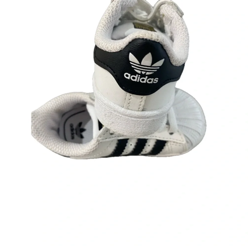 Baby Adidas Superstar Shoes White Black Size US 4K - Picture 5 of 8